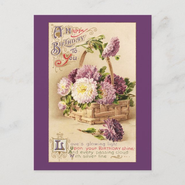 Basket i Morsa Vintagens födelsedag Vykort (Framsida)