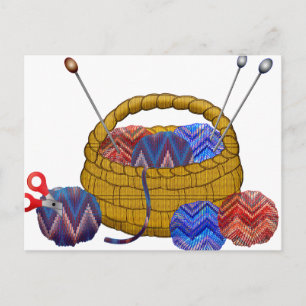 Basket i Nål Crochet Craft Vykort