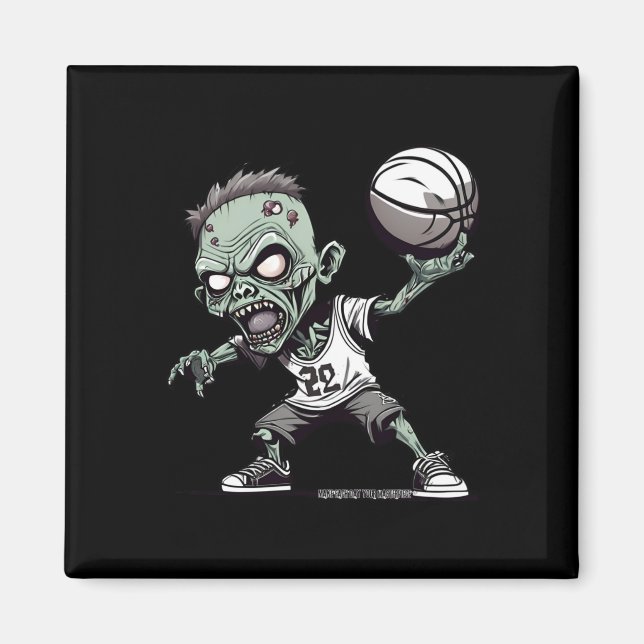 Basket i Odödan - zombie Basketball design Magnet (Framsidan)