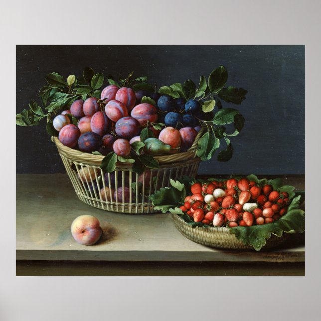 Basket i Plums och Basket i Jordgubbar, 1632 Poster (Framsidan)