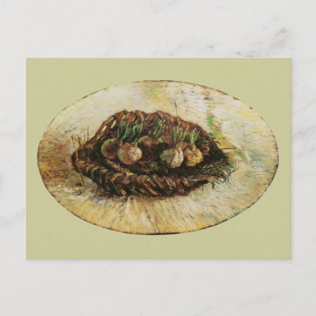 Basket i Sprouting Lökar, Vincent van Gogh Vykort (Framsida)