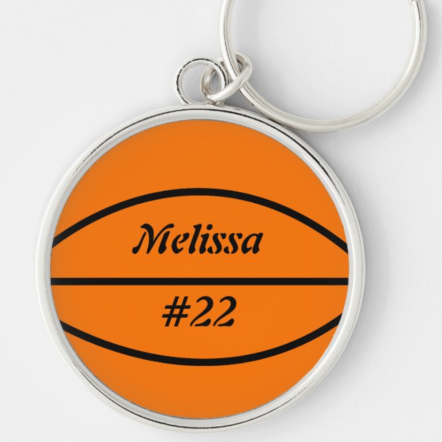 Basket Keychain Rund Silverfärgad Nyckelring (Framsidan)