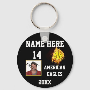 Basket Keychains med flammar fotoet Nyckelring