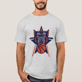 basket loup garou wolf logo sport basketball t shirt