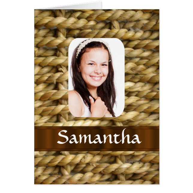 Basket-mall för weave-foto hälsningskort (Framsidan)