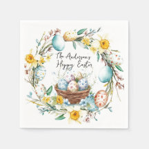 Basket med ägg och blommigt Påsk