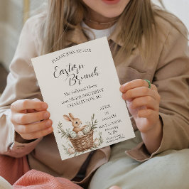 Basket med ägg runt den gamla stolen Påsk Brunch Inbjudningar