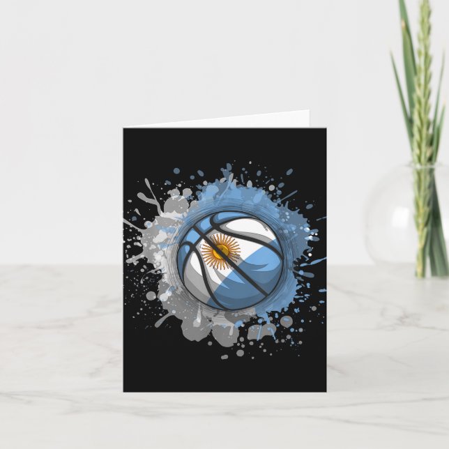 Basket med Argentinaflagga  Kort (Framsida)