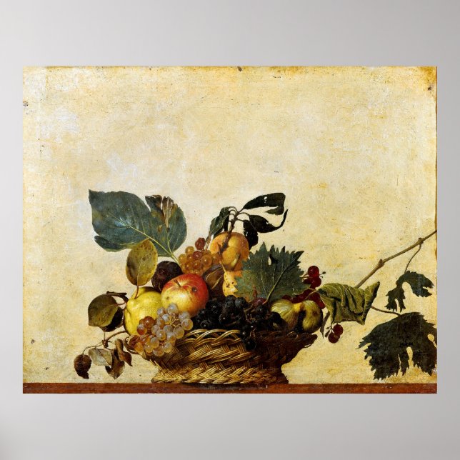 Basket med frukt, Caravaggio Poster (Framsidan)