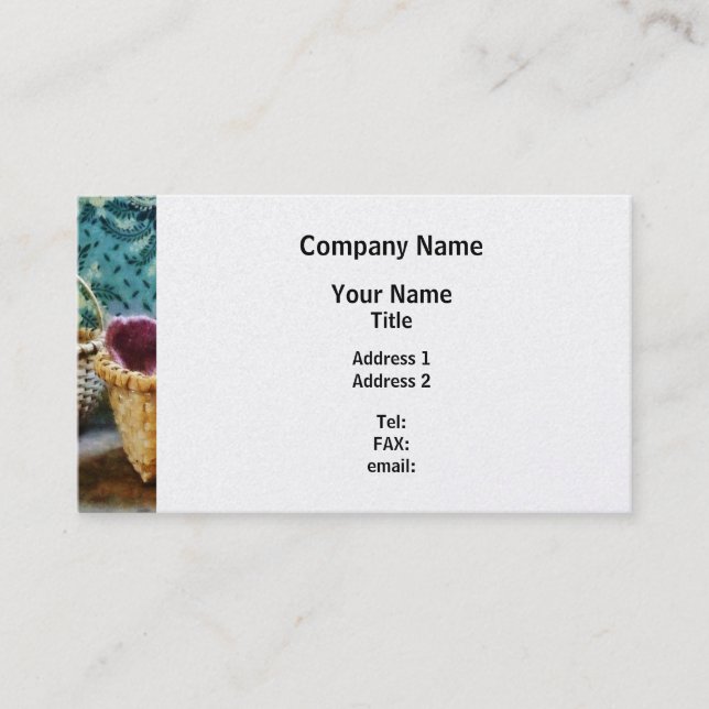 Basket med nitting - Platinum Avslutar Visitkort (Framsida)