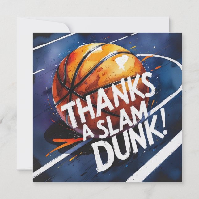 Basket med slam dunk tack  kort (Framsida)