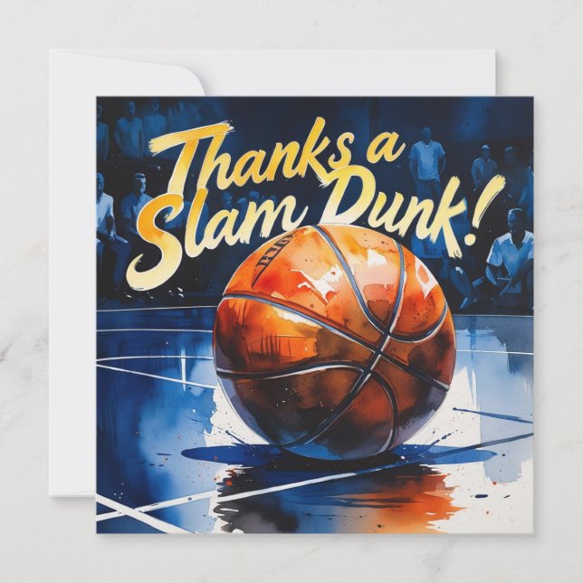 Basket med slam dunk tack  kort (Framsida)