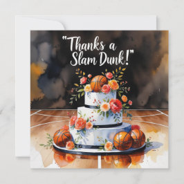 Basket med tårta och blommor tack kort