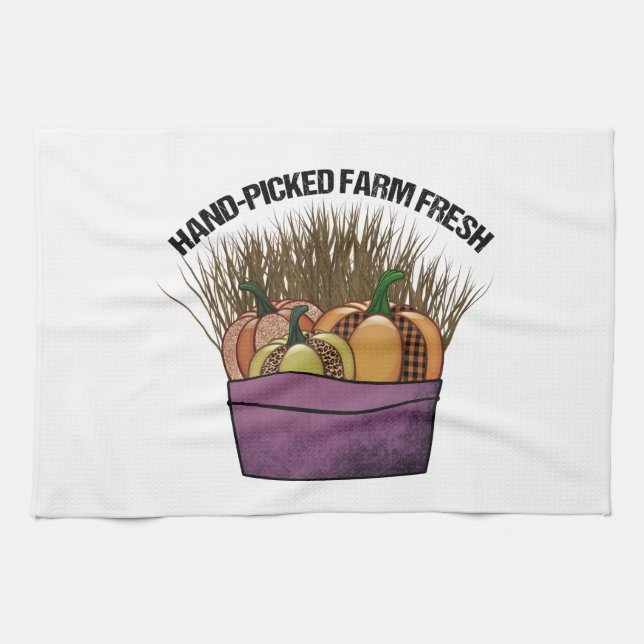 Basket med tre pumpar kökshandduk (Horisontell)