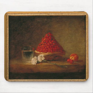 Basket med vildjordgubbar, c.1761 musmatta