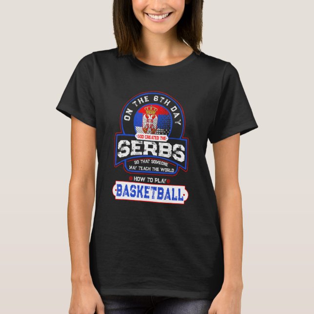 Basket och serber Kosarka Srbija T Shirt (Framsida)
