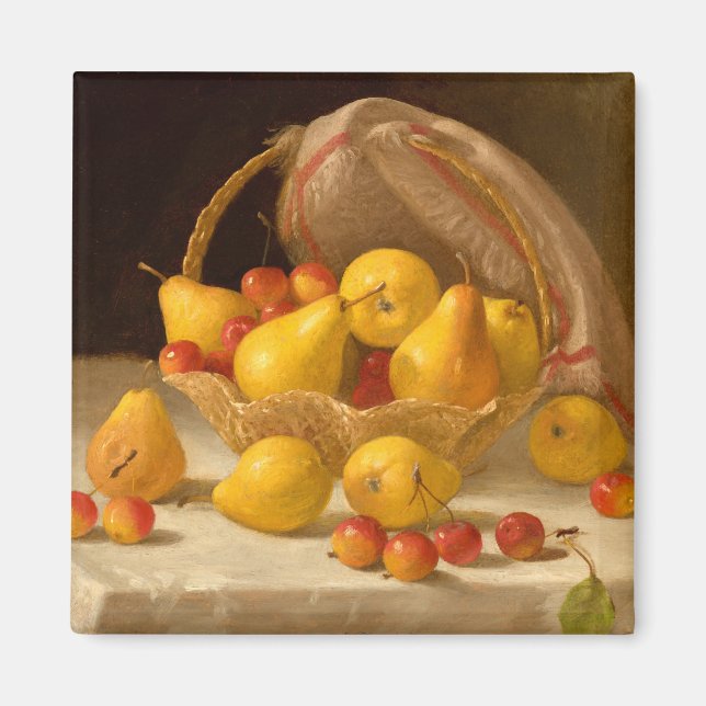Basket om päron och krabäpplen magnet (Framsidan)
