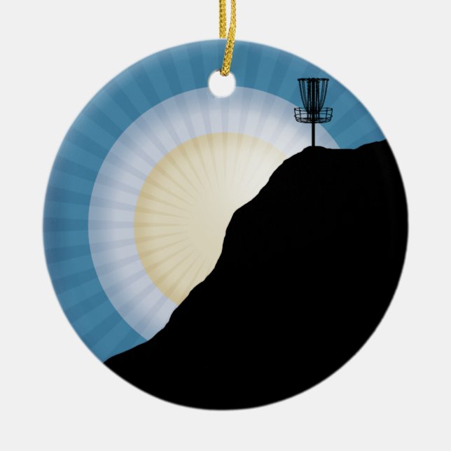 Basket på ett berg julgransprydnad keramik (Framsidan)
