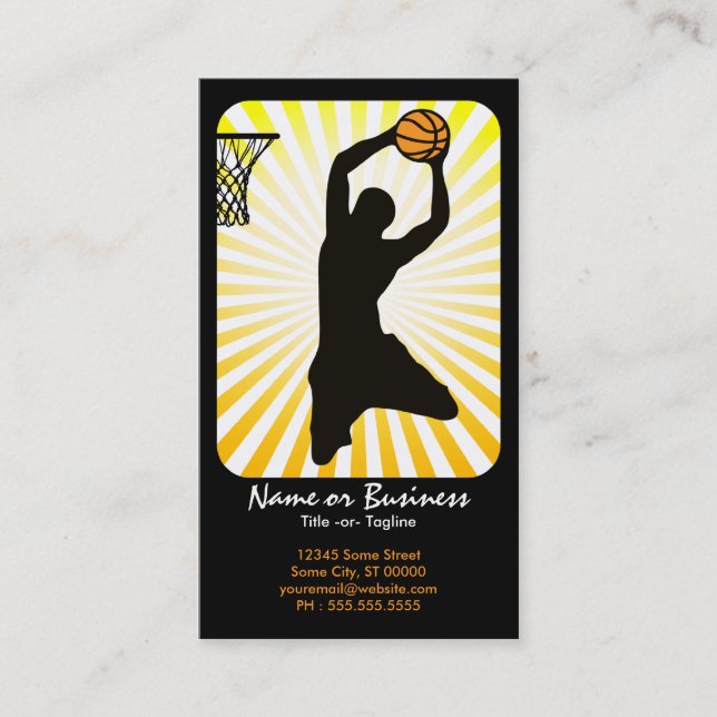 basket: retro strålar: visitkort (Framsida)