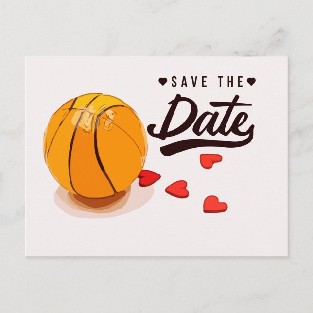 Basket Save the Date Bröllop Inbjudan Vykort (Framsida)