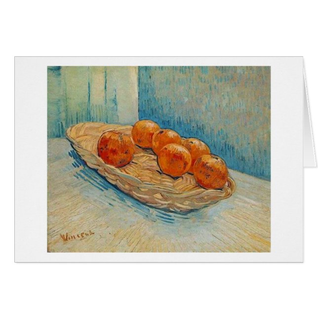 Basket, sex Orangar (F395) Van Gogh Fine Art Hälsningskort (Framsidan Horizontal)
