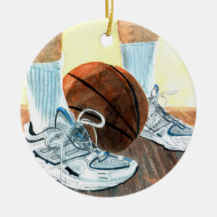 Basket skor julgransprydnad keramik
