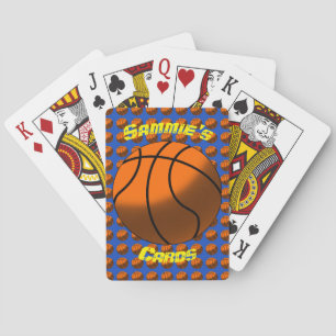 Basket som leker kort spelkort