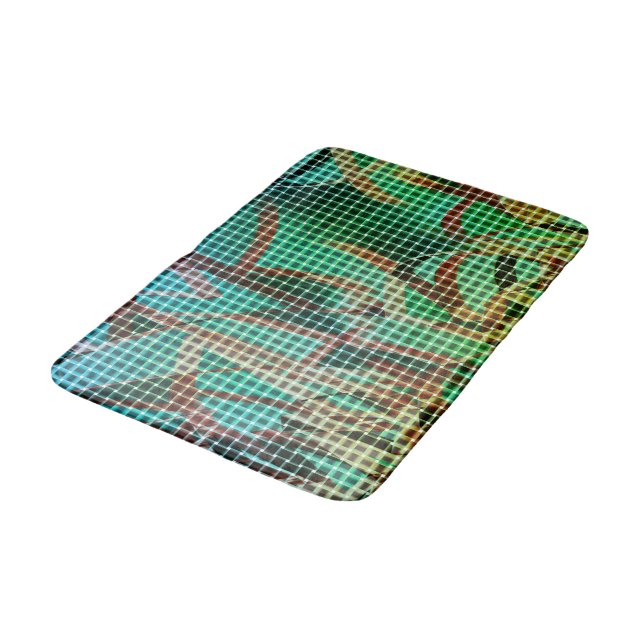 Basket stil av grönt bruna likheter av torrhalm badrumsmatta (Vinklad)