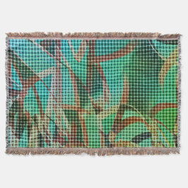 Basket stil av grönt bruna likheter av torrhalm filt