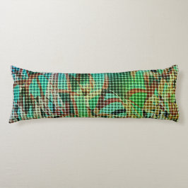 Basket stil av grönt bruna likheter av torrhalm kroppskudde