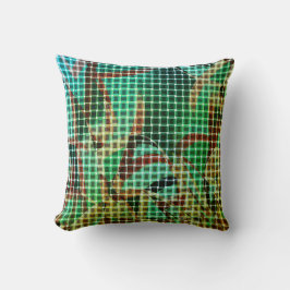 Basket stil av grönt bruna likheter av torrhalm kudde