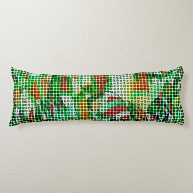 Basket stil, grönt böjt rosett band, koralluppgift kroppskudde (Framsidan)