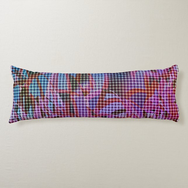 Basket stil på mörkens rosa, lera, lila kroppskudde (Framsidan)