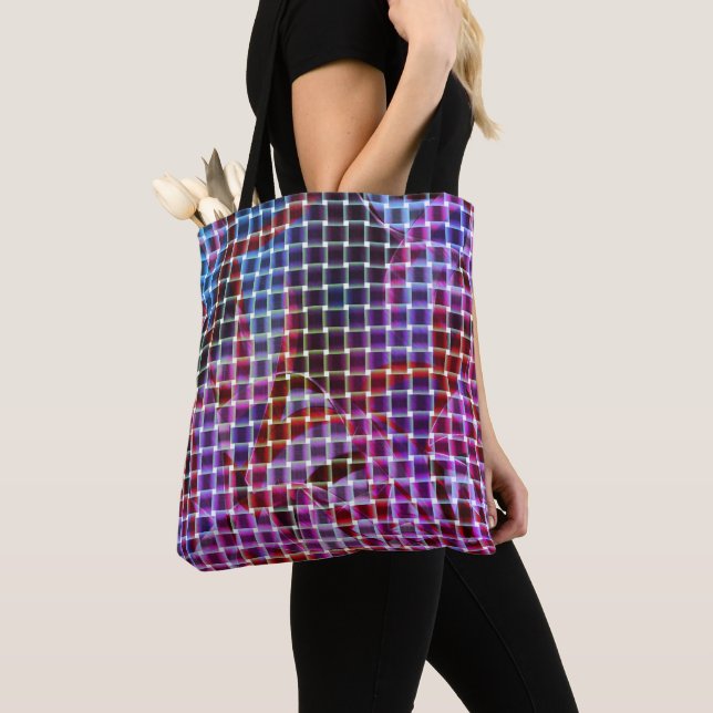 Basket stil på mörkens rosa, lera, lila tygkasse (Närbild)