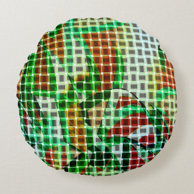 Basket stil vid kurvband med grönt rund kudde (Framsidan)