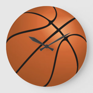 Basket tar tid på stor klocka