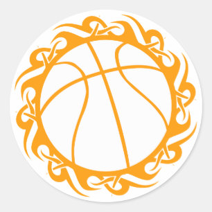 basket. tribal. runt klistermärke