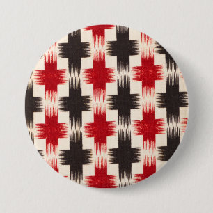 Basket Weave Mönster red och Black Abstrakt art Knapp