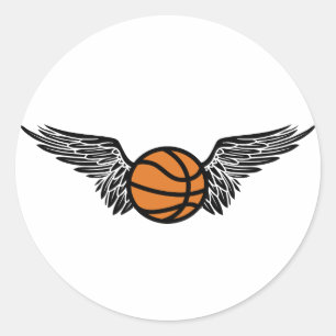 basket. winged. runt klistermärke