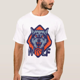 basket wolf logo sport animal loup t shirt