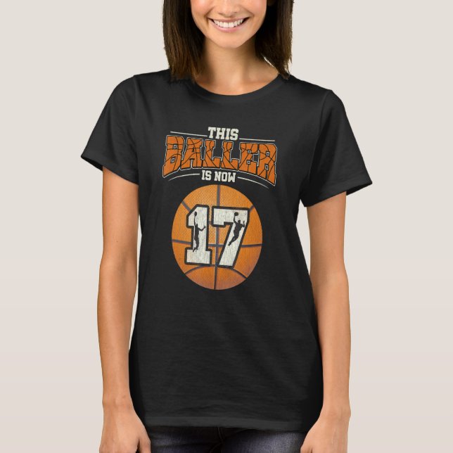 Basketball 17:e födelsedagstjuppet Bball 17 år T Shirt (Framsida)