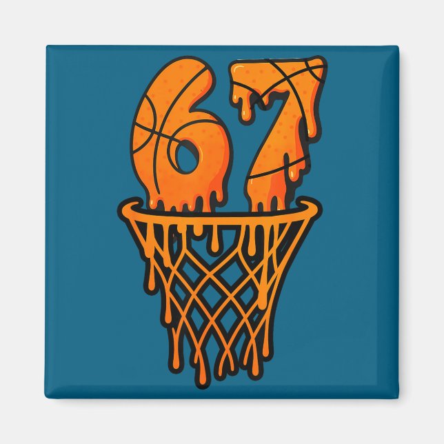 Basketball 67 Meme Funny Six Seven Gen Alpha Drip  Magnet (Framsidan)