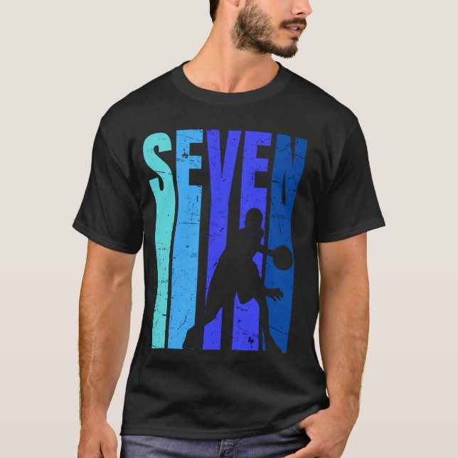 Basketball 7:e Birthday Boy - 7 ÅRS Basketba T Shirt (Framsida)