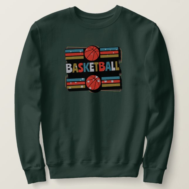 Basketball Abstrakt Ord Art - minimalistisk Lång Ärmad Tröja (Design framsida)