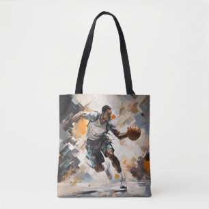 Basketball Action Sport Painting Abstrakt Art Deco Tygkasse
