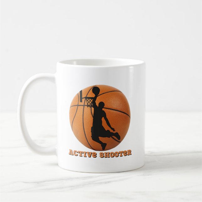 Basketball Active Shooter Player Ringar Kaffemugg (Vänster)