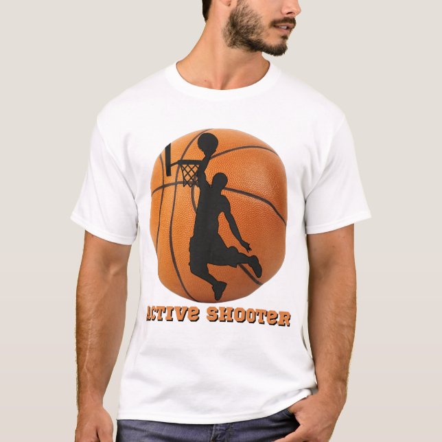 Basketball Active Shooter Player Ringar T Shirt (Framsida)