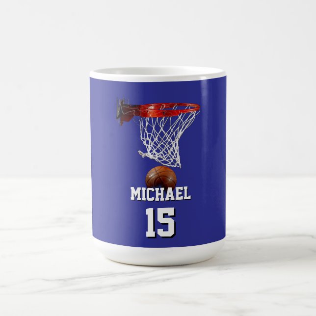 Basketball Add Your Name & Number Pop Art Kaffemugg (Center)