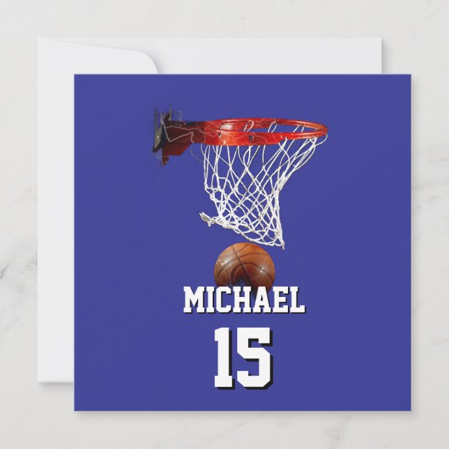 Basketball Add Your Name & Number Pop Art Kort (Framsida)