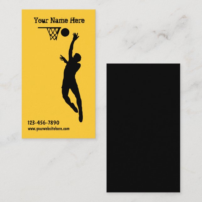 Basketball-Affärskort Visitkort (Fram/baksida)